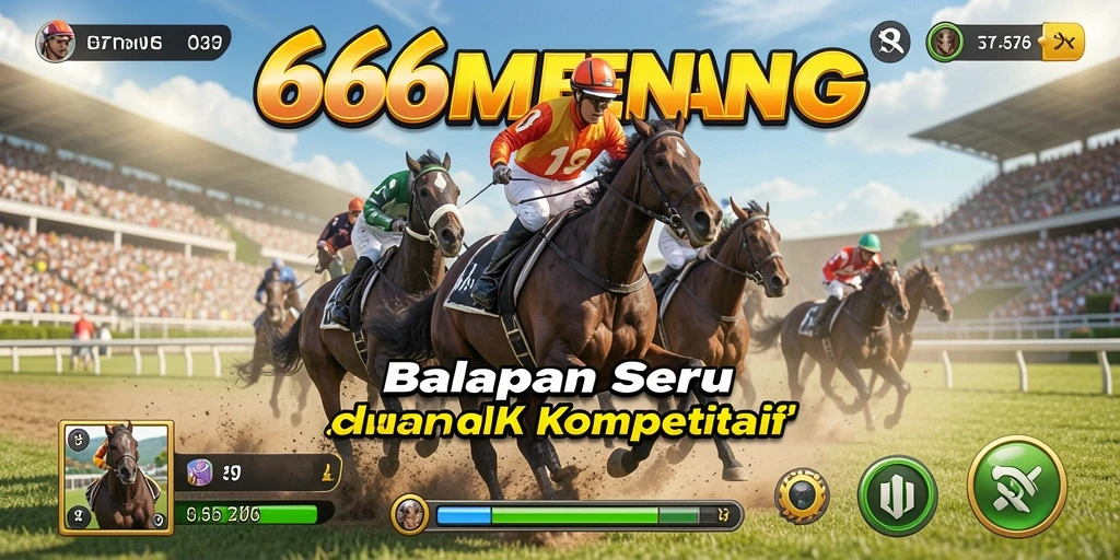 Tampilan gameplay balapan intens dalam 666MENANG yang penuh aksi.