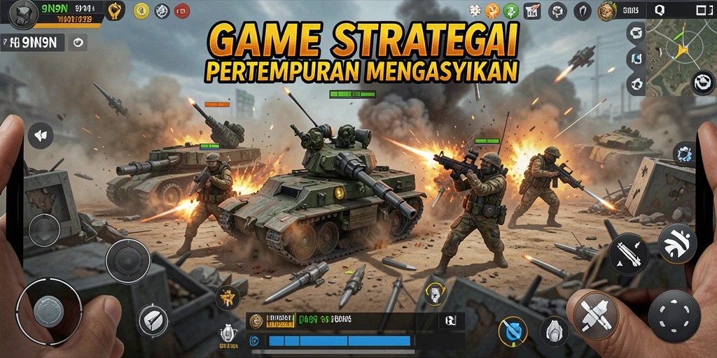 Tampilan gameplay seru dalam 9N9N yang menunjukkan taktik pertempuran.