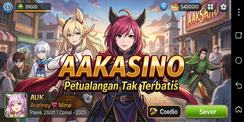 Tangkapan layar AAKASINO yang menampilkan aksi menegangkan karakter Anime.