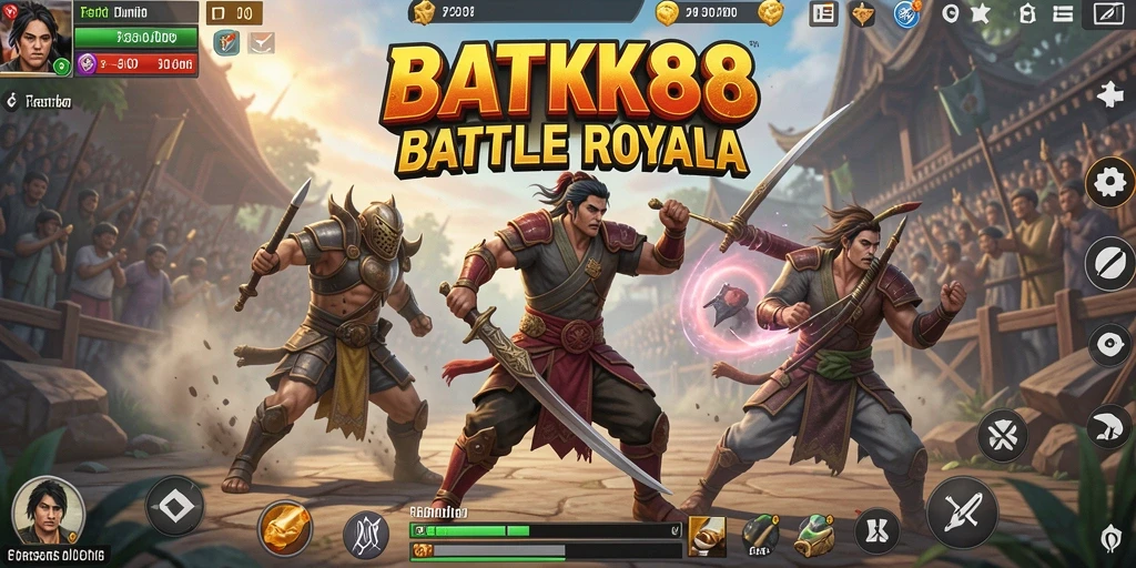 Tampilan gameplay epik dalam pertarungan Battle Royale BATIK88.