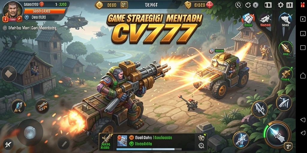 Screenshot gameplay CV777 yang menunjukkan strategi pertarungan yang intens.