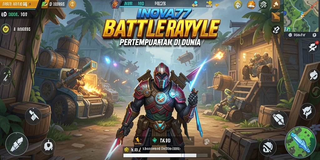 Gameplay seru INOVA77 dalam setiap pertempuran Battle Royale.