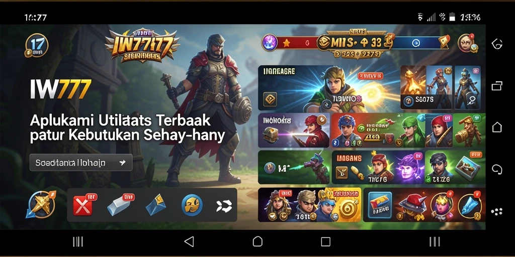 Tampilan aplikasi IW777 yang sederhana dan fungsional.