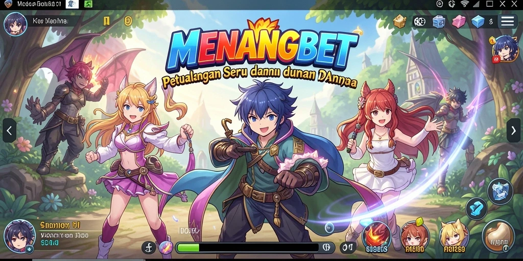 Tampilan gameplay dari MENANGBET yang penuh aksi dan karakter anime.