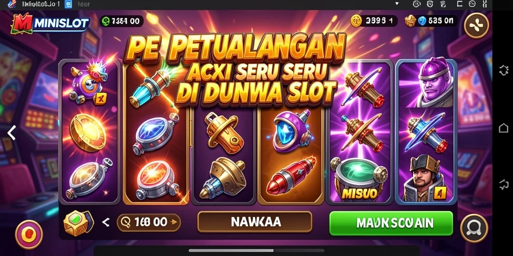Screenshot gameplay MINISLOT dengan aksi mendebarkan dan grafis menawan.