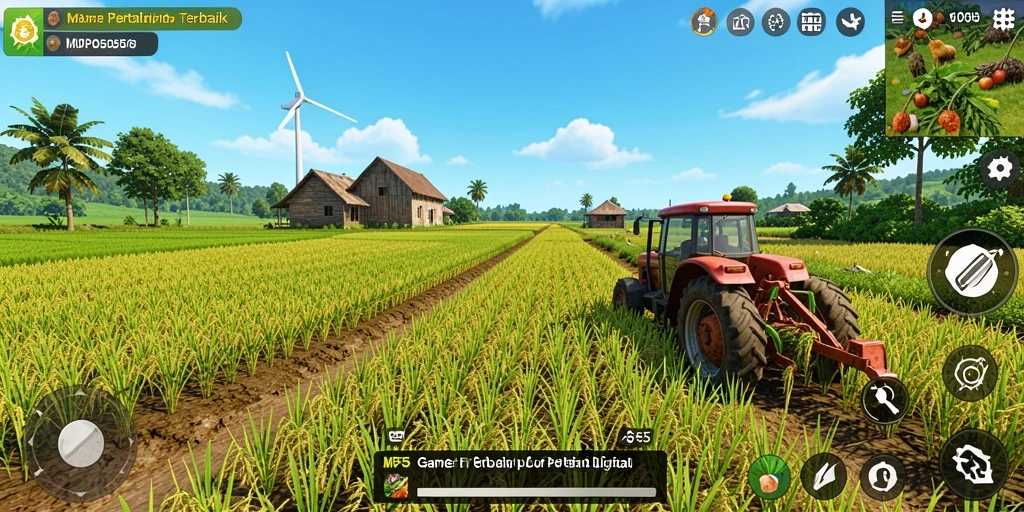 Tangkapan layar MPO555 menunjukkan petani yang sedang merawat ladang.