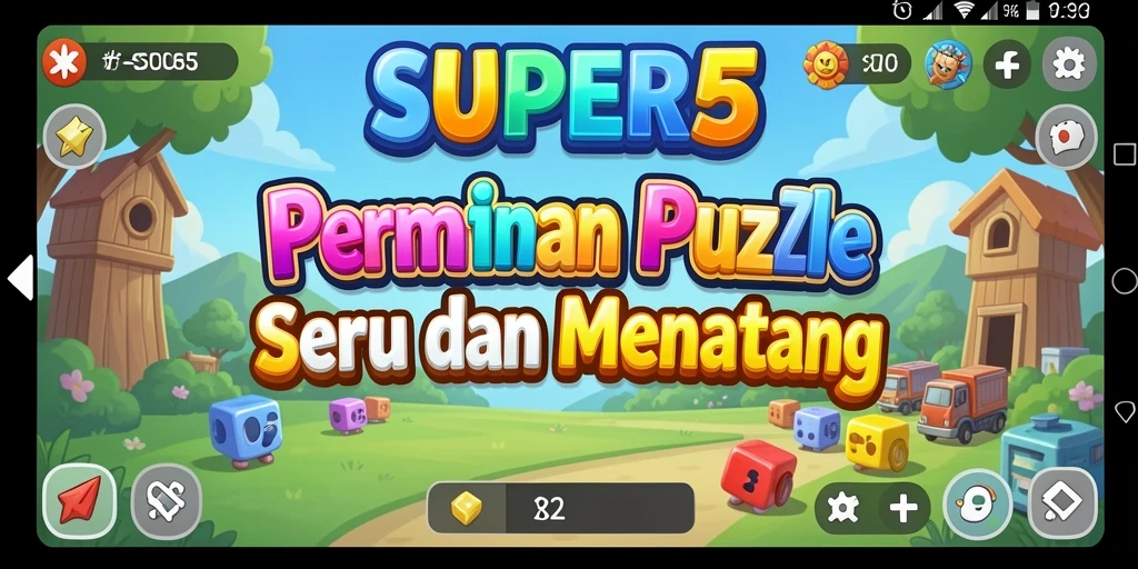 Tampilan utama game SUPER5 dengan gameplay puzzle yang seru.