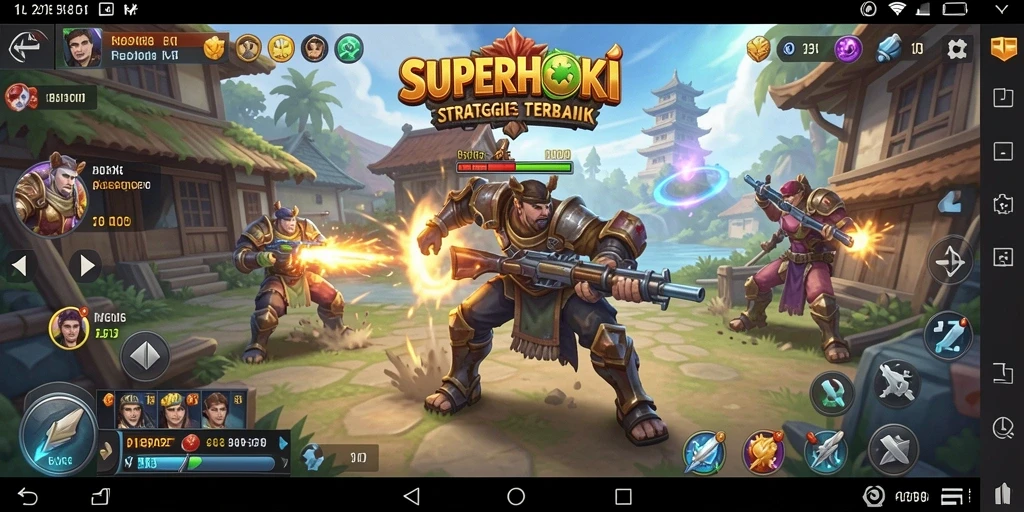 Gameplay SUPERHOKI yang menegangkan dengan strategi intens.