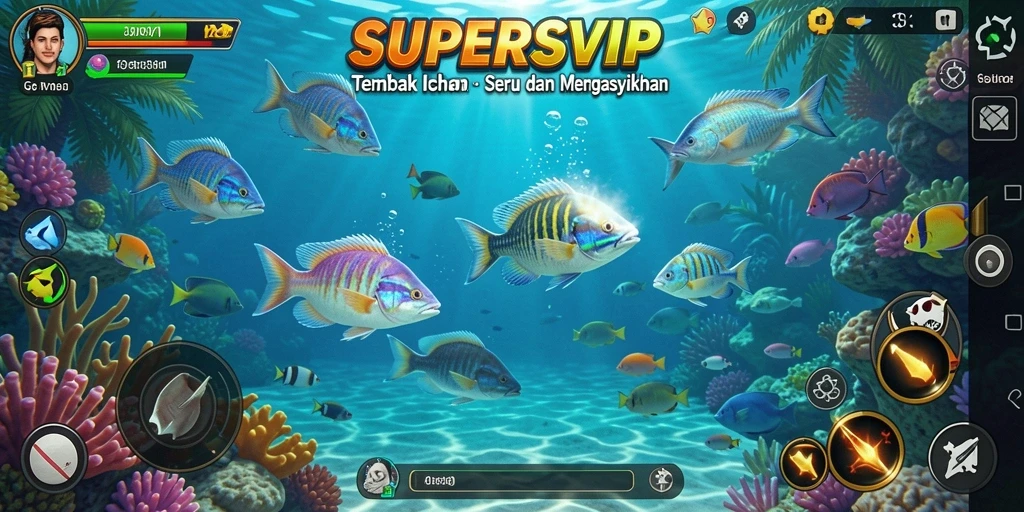Tampilan gameplay seru Tembak Ikan di SUPERSVIP.