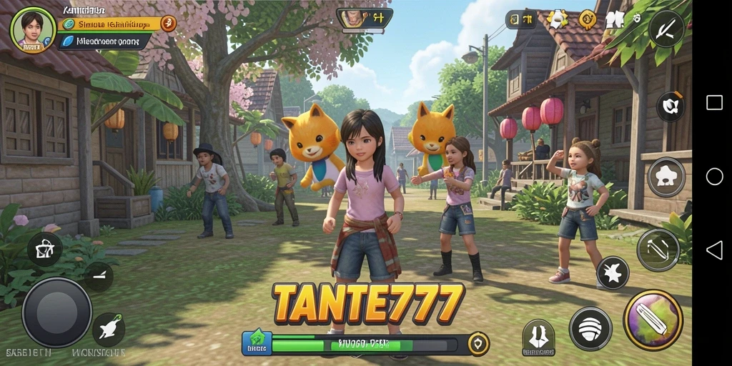 Tampilan gameplay mendetail dan interaktif dalam TANTE777.